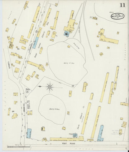 Sanborn Fire Insurance Map from Westerly, Washington County, Rhode Island (1896), Sheet #0011 - Complete Map Set gallery image, historic Sanborn map, vintage wall art, Rhode Island Rhode Island