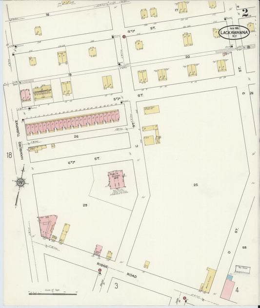 Sanborn Fire Insurance Map from Lackawanna, Erie County, New York (1915), Sheet #0002 - Complete Map Set gallery image, historic Sanborn map, vintage wall art, New York New York