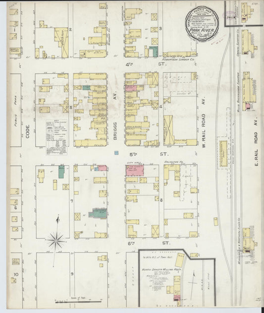 Sanborn Fire Insurance Map from Park River, Walsh County, North Dakota (1893), Sheet #0001 - Historic Sanborn Fire Insurance Map Print, vintage old map wall art, antique decor, genealogy gift, North Dakota North Dakota map