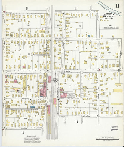 Sanborn Fire Insurance Map from Norwich, Chenango County, New York (1917), Sheet #0011 - Complete Map Set gallery image, historic Sanborn map, vintage wall art, New York New York