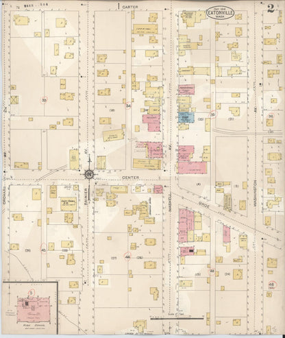 Sanborn Fire Insurance Map from Eatonville, Pierce County, Washington (1933), Sheet #0002 - Complete Map Set gallery image, historic Sanborn map, vintage wall art, Washington Washington