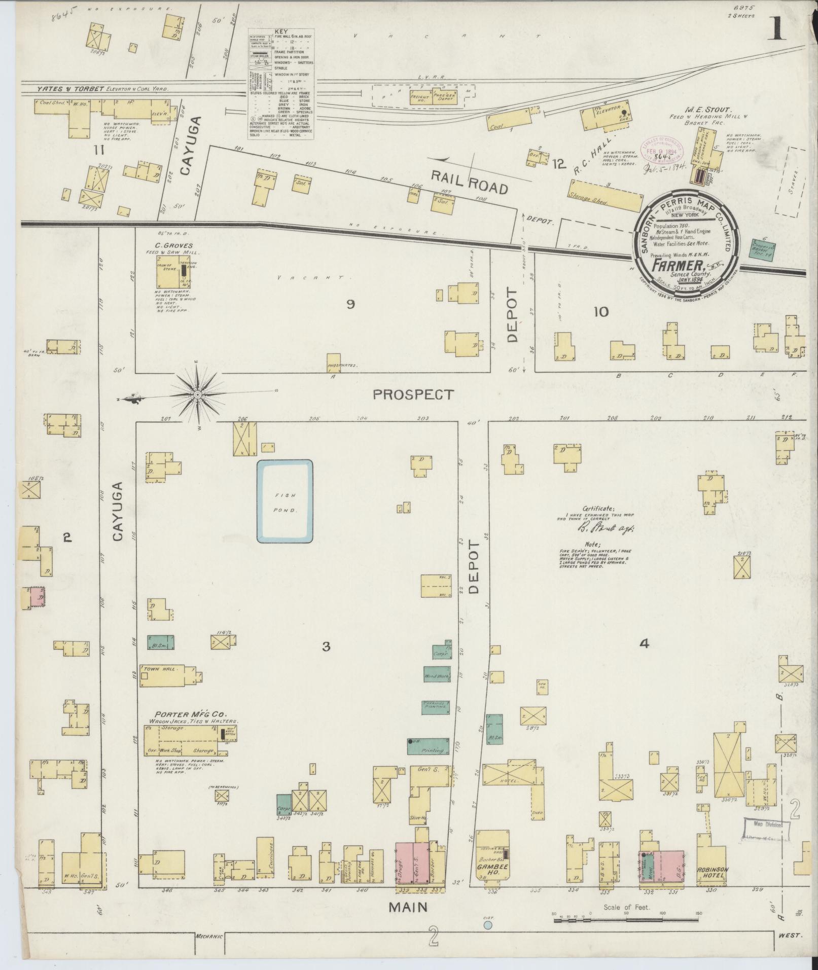 Sanborn Fire Insurance Map from Farmer, Seneca County, New York. (1894) – Historic Sanborn Fire Insurance Map Print