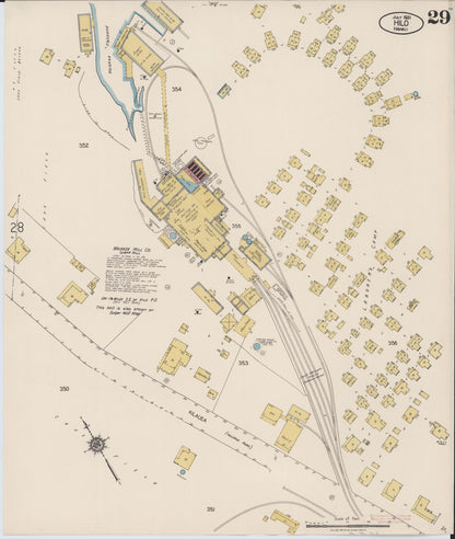 Sanborn Fire Insurance Map from Hilo, Hawaii County, Hawaii (1921), Sheet #0029 - Historic Sanborn Fire Insurance Map Print, vintage old map wall art