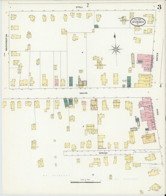 Sanborn Fire Insurance Map from Dundee, Yates County, New York (1909), Sheet #0003 - Historic Sanborn Fire Insurance Map Print, vintage old map wall art, antique decor, genealogy gift, New York New York map