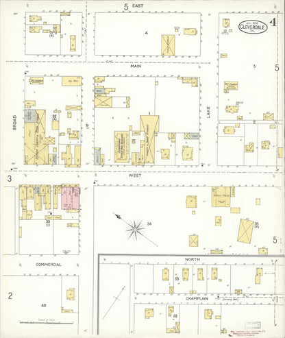 Sanborn Fire Insurance Map from Cloverdale, Sonoma County, California (1905), Sheet #0004 - Complete Map Set gallery image, historic Sanborn map, vintage wall art, California California