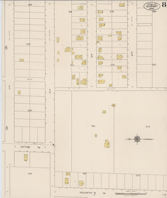 Sanborn Fire Insurance Map from Gearhart, Clatsop County, Oregon (1921), Sheet #0008 - Historic Sanborn Fire Insurance Map Print, vintage old map wall art, antique decor, genealogy gift, Oregon Oregon map
