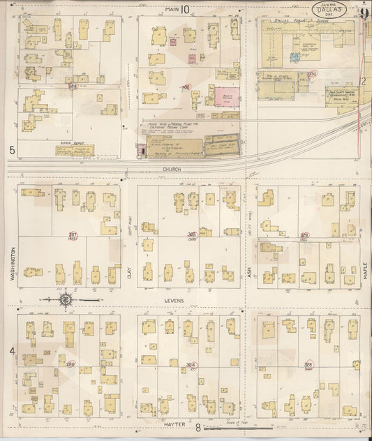 Sanborn Fire Insurance Map from Dallas, Polk County, Oregon (1939), Sheet #0009 - Historic Sanborn Fire Insurance Map Print, vintage old map wall art, antique decor, genealogy gift, Oregon Oregon map