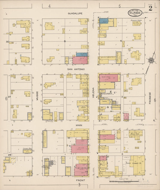 Sanborn Fire Insurance Map from Runge, Karnes County, Texas (1922), Sheet #0002 - Historic Sanborn Fire Insurance Map Print, vintage old map wall art, antique decor, genealogy gift, Texas Texas map