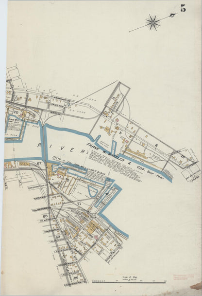 Sanborn Fire Insurance Map from Bay City, Bay County, Michigan (1895), Sheet #0005 - Complete Map Set gallery image, historic Sanborn map, vintage wall art, Michigan Michigan