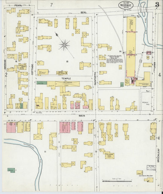 Sanborn Fire Insurance Map from Norway, Oxford County, Maine (1901), Sheet #0003 - Historic Sanborn Fire Insurance Map Print, vintage old map wall art, antique decor, genealogy gift, Maine Maine map