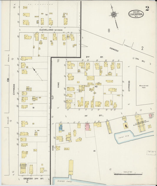 Sanborn Fire Insurance Map from Liverpool, Onondaga County, New York (1915), Sheet #0002 - Historic Sanborn Fire Insurance Map Print, vintage old map wall art, antique decor, genealogy gift, New York New York map