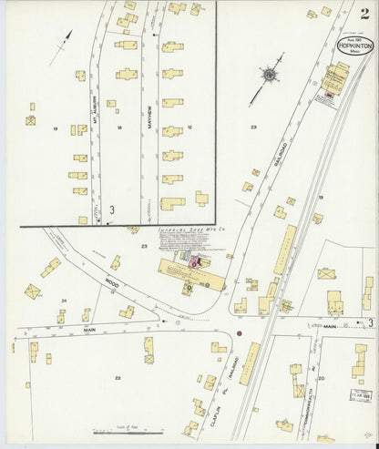Sanborn Fire Insurance Map from Hopkinton, Middlesex County, Massachusetts (1910), Sheet #0002 - Complete Map Set gallery image, historic Sanborn map, vintage wall art, Massachusetts Massachusetts