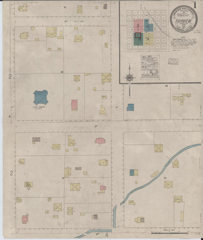 Sanborn Fire Insurance Map from Fairview, Sanpete County, Utah (1917), Sheet #0001 - Complete Map Set gallery image, historic Sanborn map, vintage wall art, Utah Utah