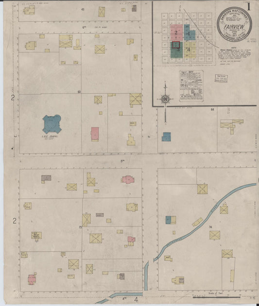 Sanborn Fire Insurance Map from Fairview, Sanpete County, Utah (1917), Sheet #0001 - Complete Map Set gallery image, historic Sanborn map, vintage wall art, Utah Utah