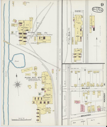 Sanborn Fire Insurance Map from Milton, Northumberland County, Pennsylvania (1890), Sheet #0009 - Complete Map Set gallery image, historic Sanborn map, vintage wall art, Pennsylvania Pennsylvania