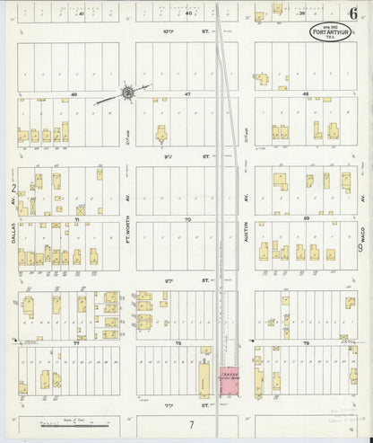 Sanborn Fire Insurance Map from Port Arthur, Jefferson County, Texas (1910), Sheet #0006 - Complete Map Set gallery image, historic Sanborn map, vintage wall art, Texas Texas