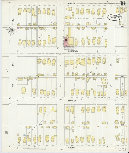 Sanborn Fire Insurance Map from Logansport, Cass County, Indiana (1898), Sheet #0018 - Historic Sanborn Fire Insurance Map Print, vintage old map wall art, antique decor, genealogy gift, Indiana Indiana map