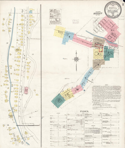 Sanborn Fire Insurance Map from Kellogg, Shoshone County, Idaho (1918), Sheet #0001 - Complete Map Set gallery image, historic Sanborn map, vintage wall art, Idaho Idaho