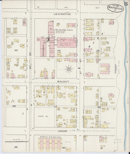 Sanborn Fire Insurance Map from Maysville, Mason County, Kentucky (1886), Sheet #0008 - Complete Map Set gallery image, historic Sanborn map, vintage wall art, Kentucky Kentucky