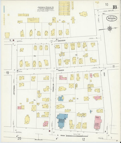 Sanborn Fire Insurance Map from Newark, Wayne County, New York (1912), Sheet #0018 - Complete Map Set gallery image, historic Sanborn map, vintage wall art, New York New York