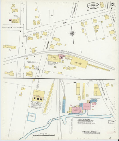 Sanborn Fire Insurance Map from Stoneham, Middlesex County, Massachusetts (1909), Sheet #0013 - Complete Map Set gallery image, historic Sanborn map, vintage wall art, Massachusetts Massachusetts