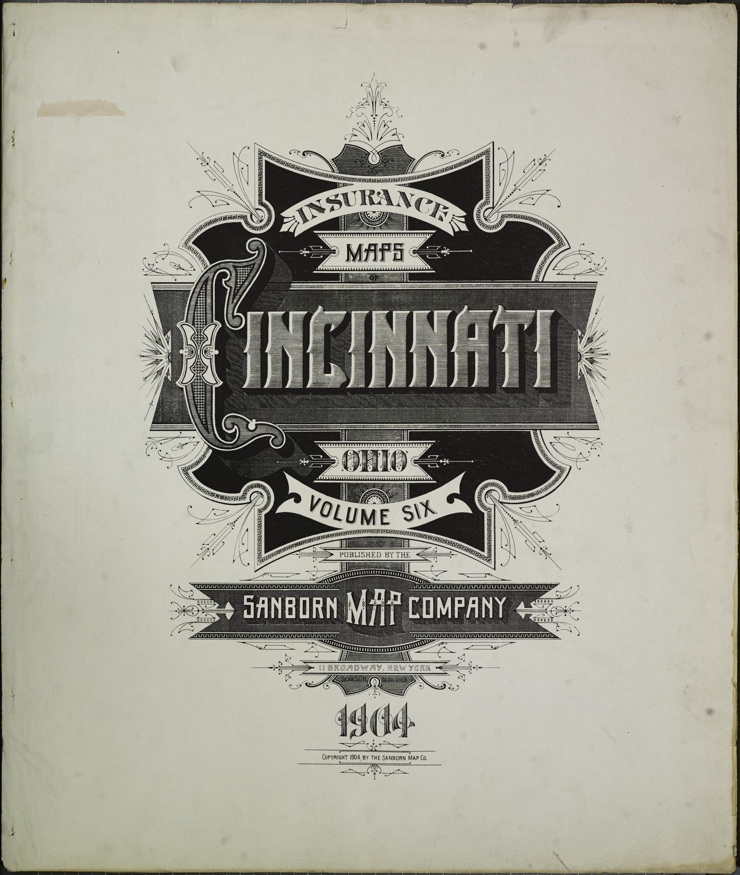 Sanborn Fire Insurance Map from Cincinnati, Hamilton County, Ohio (1904), Sheet #0001 - Complete Map Set gallery image, historic Sanborn map, vintage wall art, Ohio Ohio