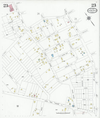 Sanborn Fire Insurance Map from Fairfield, Fairfield County, Connecticut (1930), Sheet #0023 - Complete Map Set gallery image, historic Sanborn map, vintage wall art, Connecticut Connecticut