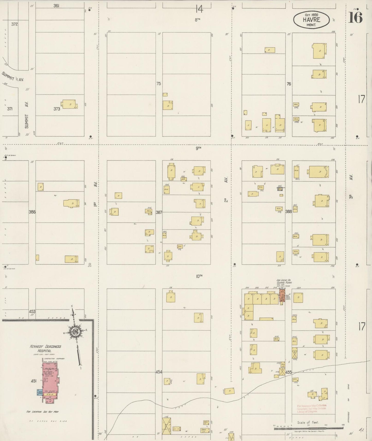 Sanborn Fire Insurance Map from Havre, Hill County, Montana (1920), Sheet #0016 - Historic Sanborn Fire Insurance Map Print, vintage old map wall art, antique decor, genealogy gift, Montana Montana map