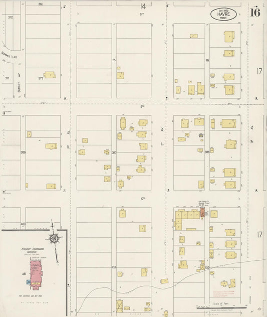Sanborn Fire Insurance Map from Havre, Hill County, Montana (1920), Sheet #0016 - Historic Sanborn Fire Insurance Map Print, vintage old map wall art, antique decor, genealogy gift, Montana Montana map