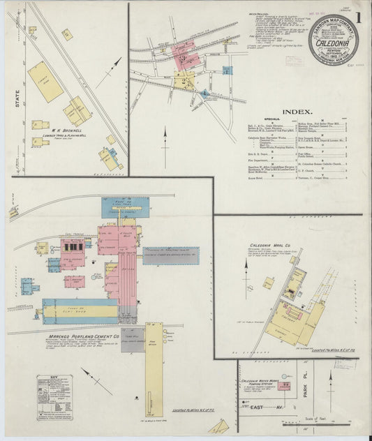 Sanborn Fire Insurance Map from Caledonia, Livingston County, New York (1910), Sheet #0001 - Complete Map Set gallery image, historic Sanborn map, vintage wall art, New York New York