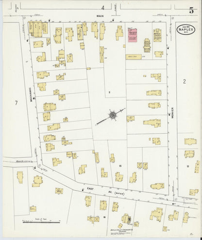 Sanborn Fire Insurance Map from Naples, Ontario County, New York (1911), Sheet #0005 - Complete Map Set gallery image, historic Sanborn map, vintage wall art, New York New York