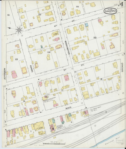 Sanborn Fire Insurance Map from Savanna, Carroll County, Illinois (1892), Sheet #0004 - Complete Map Set gallery image, historic Sanborn map, vintage wall art, Illinois Illinois