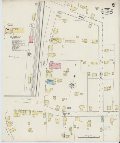 Sanborn Fire Insurance Map from Guilford, New Haven County, Connecticut (1895), Sheet #0002 - Complete Map Set gallery image, historic Sanborn map, vintage wall art, Connecticut Connecticut