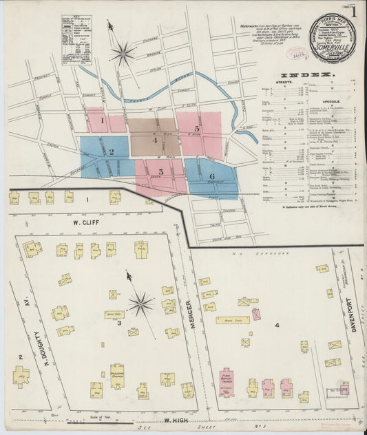 Sanborn Fire Insurance Map from Somerville, Somerset County, New Jersey. (1890) – Historic Sanborn Fire Insurance Map Print
