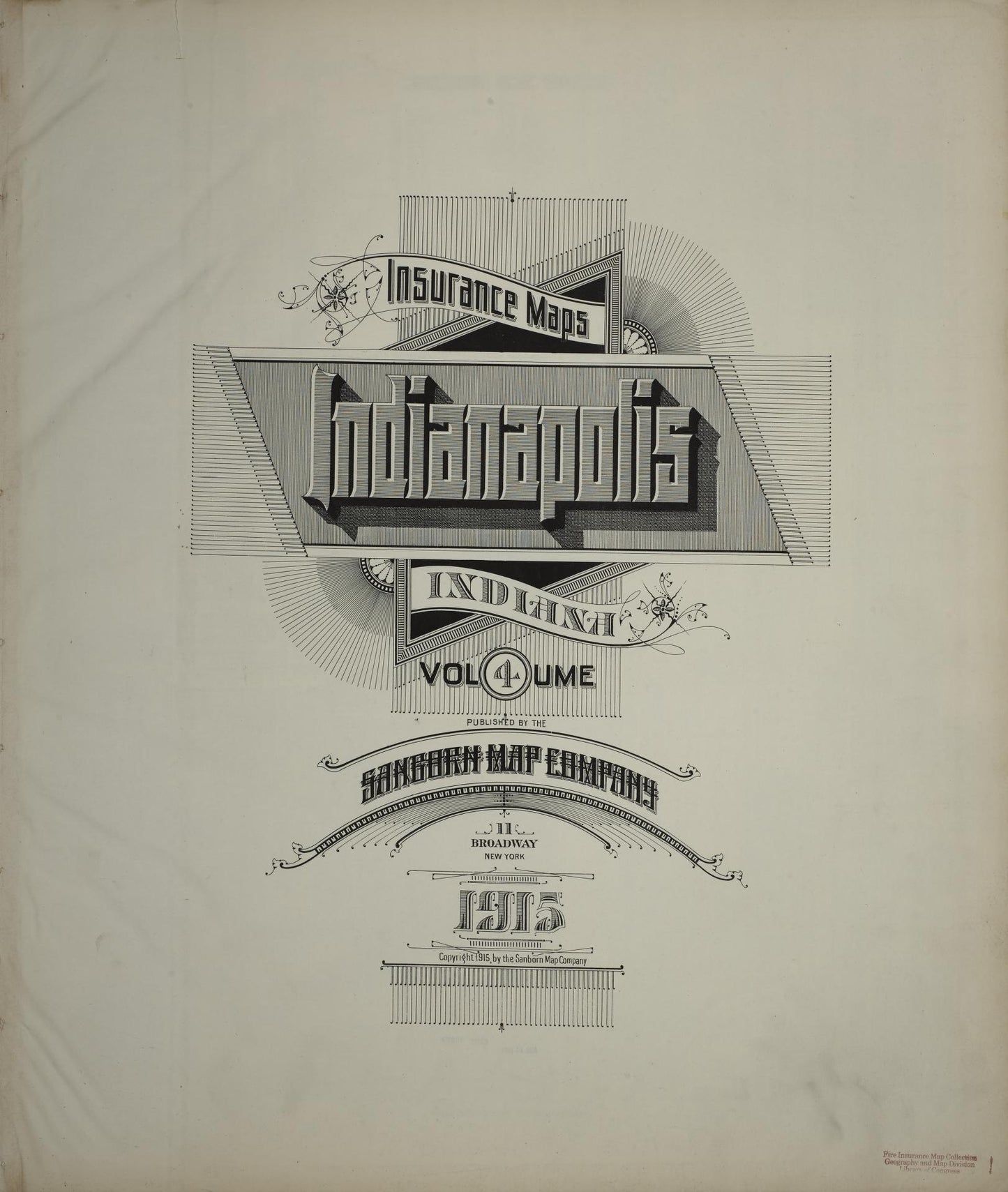 Sanborn Fire Insurance Map from Indianapolis, Marion County, Indiana (1915), Sheet #0001 - Complete Map Set gallery image, historic Sanborn map, vintage wall art, Indiana Indiana