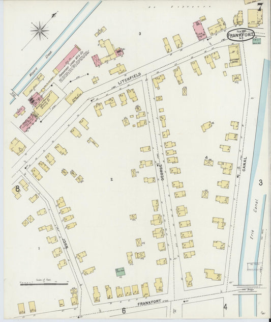 Sanborn Fire Insurance Map from Frankfort, Herkimer County, New York (1897), Sheet #0007 - Historic Sanborn Fire Insurance Map Print, vintage old map wall art, antique decor, genealogy gift, New York New York map