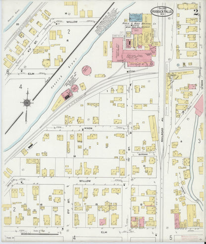 Sanborn Fire Insurance Map from Hoosick Falls, Rensselaer County, New York (1910), Sheet #0002 - Complete Map Set gallery image, historic Sanborn map, vintage wall art, New York New York