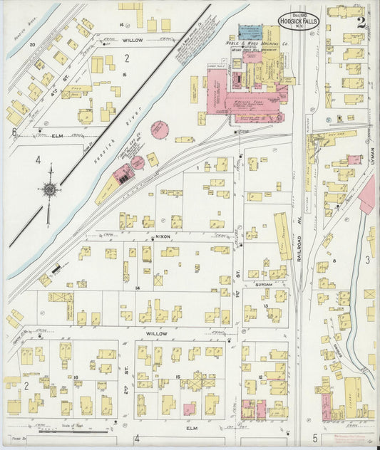 Sanborn Fire Insurance Map from Hoosick Falls, Rensselaer County, New York (1910), Sheet #0002 - Complete Map Set gallery image, historic Sanborn map, vintage wall art, New York New York