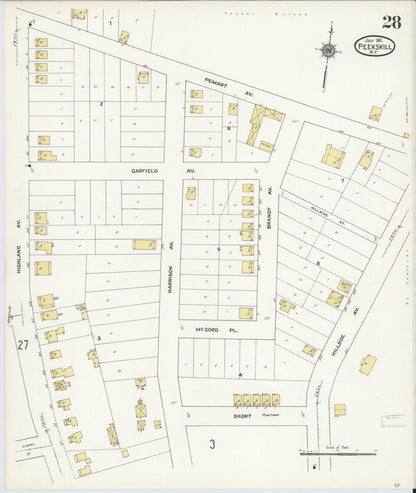 Sanborn Fire Insurance Map from Peekskill, Westchester County, New York (1911), Sheet #0028 - Complete Map Set gallery image, historic Sanborn map, vintage wall art, New York New York
