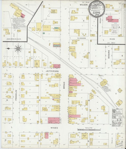 Sanborn Fire Insurance Map from Lyons, Greene County, Indiana (1900), Sheet #0001 - Historic Sanborn Fire Insurance Map Print, vintage old map wall art, antique decor, genealogy gift, Indiana Indiana map