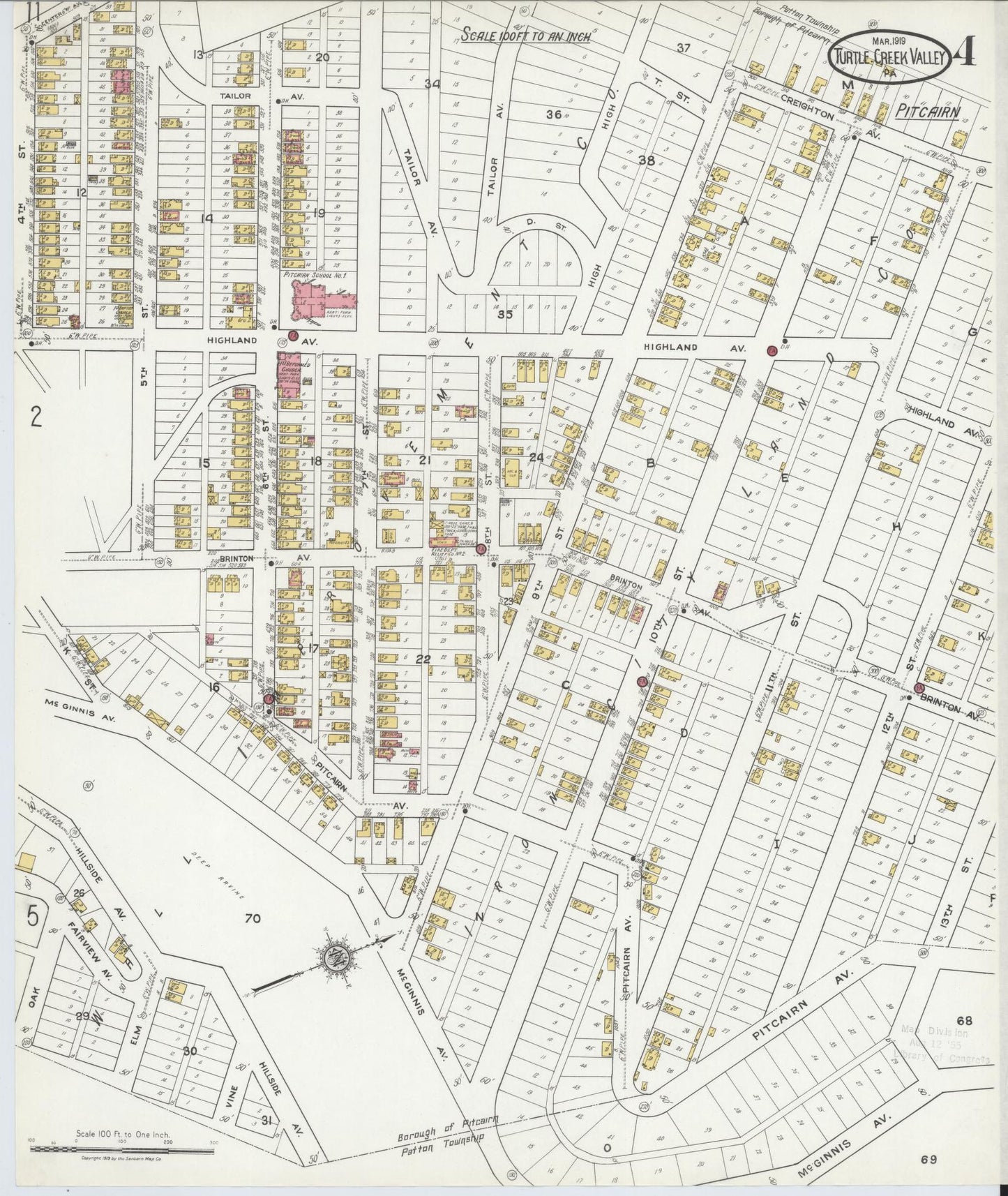 Sanborn Fire Insurance Map from Turtle Creek Valley, Allegheny County, Pennsylvania (1919), Sheet #0004 - Complete Map Set gallery image, historic Sanborn map, vintage wall art, Pennsylvania Pennsylvania