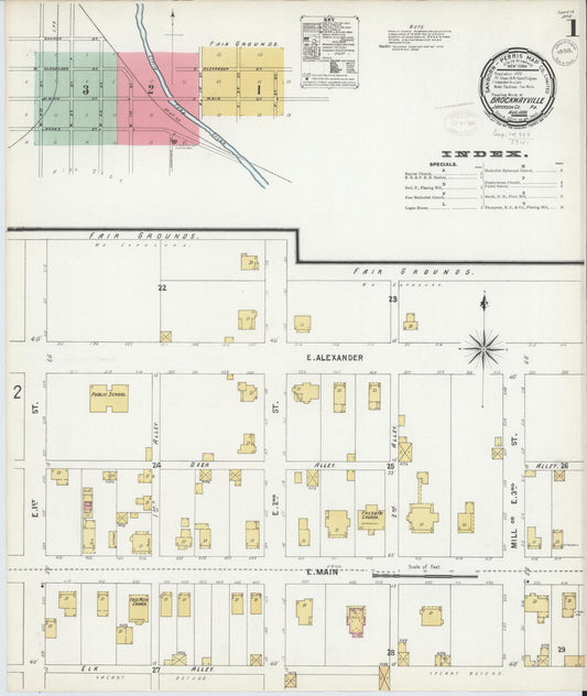 Sanborn Fire Insurance Map from Brockway, Jefferson County, Pennsylvania (1899), Sheet #0001 - Historic Sanborn Fire Insurance Map Print, vintage old map wall art, antique decor, genealogy gift, Pennsylvania Pennsylvania map