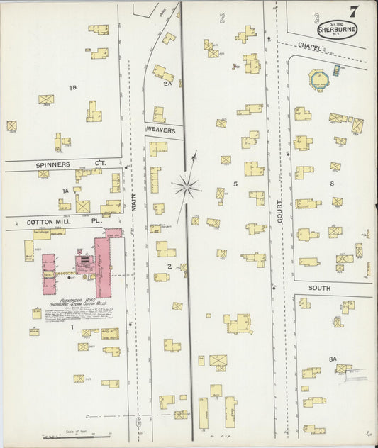 Sanborn Fire Insurance Map from Sherburne, Chenango County, New York (1892), Sheet #0007 - Historic Sanborn Fire Insurance Map Print, vintage old map wall art, antique decor, genealogy gift, New York New York map