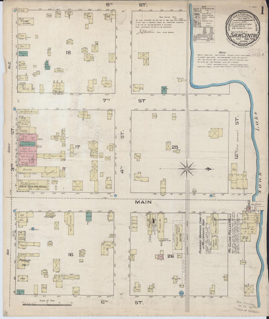 Sanborn Fire Insurance Map from Sauk Centre, Stearns County, Minnesota (1885), Sheet #0001 - Complete Map Set gallery image, historic Sanborn map, vintage wall art, Minnesota Minnesota