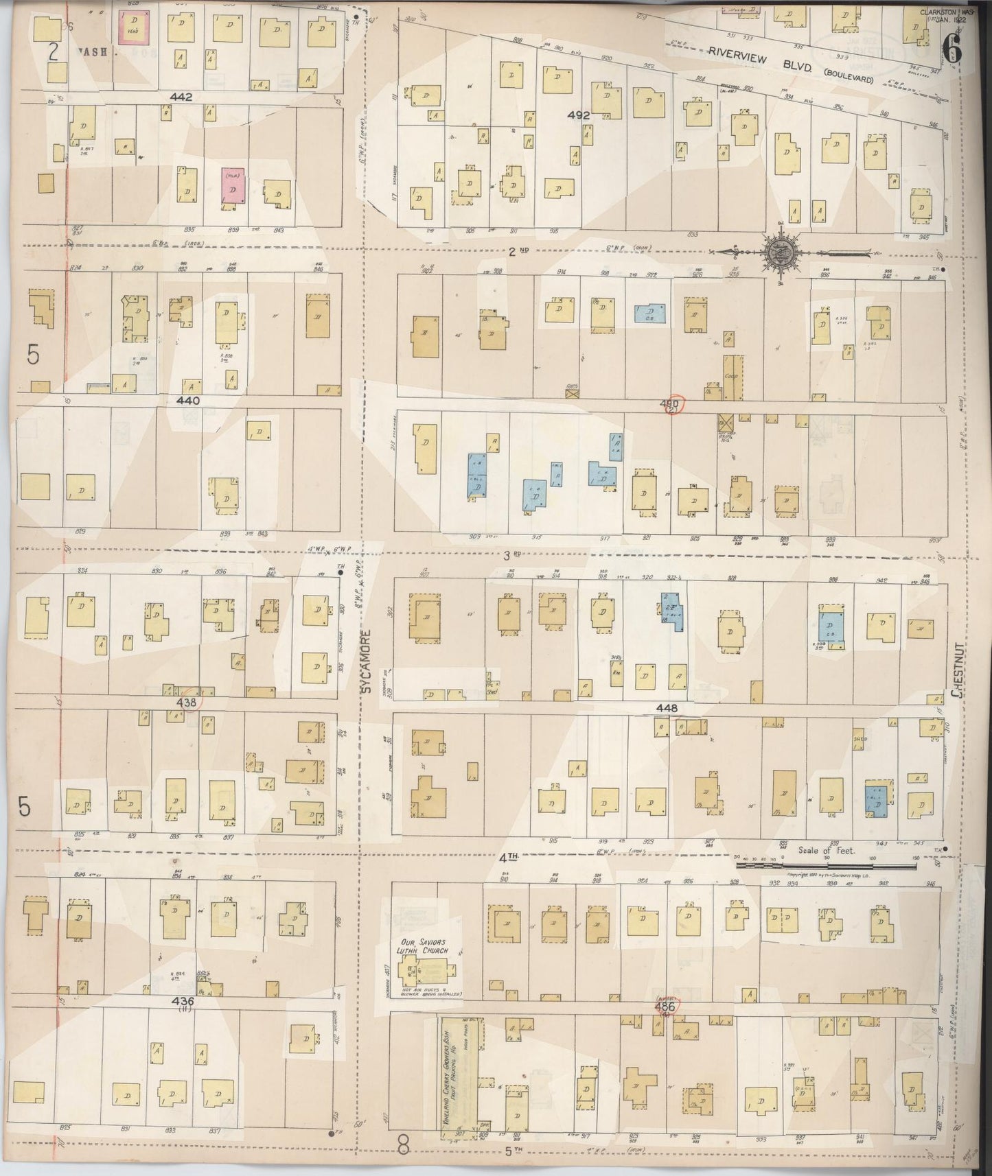 Sanborn Fire Insurance Map from Clarkston, Asotin County, Washington (1949), Sheet #0006 - Complete Map Set gallery image, historic Sanborn map, vintage wall art, Washington Washington