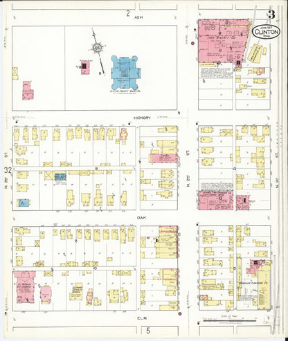 Sanborn Fire Insurance Map from Clinton, Clinton County, Iowa (1917), Sheet #0003 - Historic Sanborn Fire Insurance Map Print