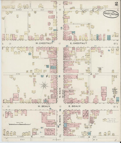 Sanborn Fire Insurance Map from Washington, Washington County, Pennsylvania (1886), Sheet #0002 - Complete Map Set gallery image, historic Sanborn map, vintage wall art, Sanborn Fire Insurance Map from Washington Washington