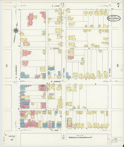 Sanborn Fire Insurance Map from Bellefonte, Centre County, Pennsylvania (1911), Sheet #0007 - Complete Map Set gallery image, historic Sanborn map, vintage wall art, Pennsylvania Pennsylvania