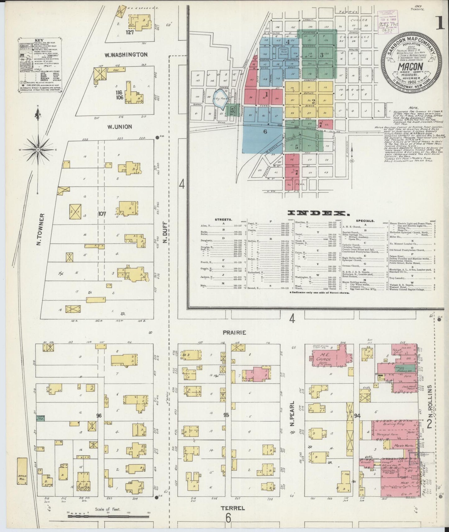 Sanborn Fire Insurance Map from Macon, Macon County, Missouri (1902), Sheet #0001 - Complete Map Set gallery image, historic Sanborn map, vintage wall art, Missouri Missouri