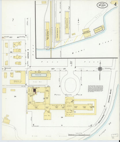 Sanborn Fire Insurance Map from Miami, Dade County, Florida (1910), Sheet #0004 - Complete Map Set gallery image, historic Sanborn map, vintage wall art, Florida Florida